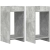 Augalų stovas su lentyna 2 pcs Betono Pilka 30 x 30 x 60 cm