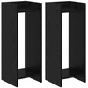 Augalų stovas su lentyna 2 pcs Juodas Ąžuolas 30 x 30 x 80 cm