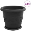 Augalų vazonai 24 pcs Juoda Ø 26 x 21.5 cm Plastmasė