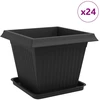 Augalų vazonai 24 pcs Juoda 43 x 43 x 335 cm Plastmasė