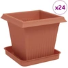 Augalų vazonai 24 pcs Raudona plyta 16 x 16 x 14 cm Plastmasė