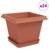 Augalų vazonai 24 vnt. Raudona plyta Plastmasė