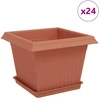 Augalų vazonai 24 vnt. Raudona plyta Plastmasė