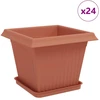Augalų vazonai 24 pcs Raudona plyta 33 x 33 x 26 cm Plastmasė