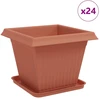 Augalų vazonai 24 vnt. Raudona plyta Plastmasė