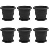 Augalų vazonai 6 pcs Juoda Ø 26 x 21.5 cm Plastmasė