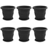 Augalų vazonai 6 pcs Juoda Ø 26 x 21.5 cm Plastmasė