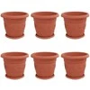 Augalų vazonai 6 pcs Raudona plyta Ø 26 x 21.5 cm Plastmasė