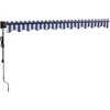 Automatinė ištraukiama markizė, mėlyna ir balta, 3,5x2,5m