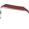 Automatinė ištraukiama markizė su LED, bordo spalvos, 350x250cm