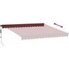 Automatinė ištraukiama markizė su LED, bordo spalvos, 400x350cm