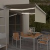Automatinė markizė su uždanga/LED/vėjo jutikliu, kreminė, 4x3m