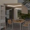 Automatinė markizė su uždanga/LED/vėjo jutikliu, kreminė, 4x3m