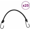 Bungee virvelės su juostelėmis ir kabliukais, 25vnt., 38cm