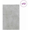 Dekoratyvinės Panelės 12 pcs Betono pilka 40 x 60 x 0.27 cm