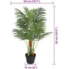 Dirbtinė palmė su trimis kamienais, žalios spalvos, 85cm, PP
