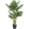 Dirbtinė palmė su trimis kamienais, žalios spalvos, 120cm, PP