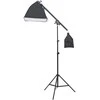 Fotostudijos rinkinys su apšvietimo rinkiniu ir fonu