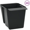 Gėlių dėžės Euro paletėms 12 pcs Juoda 14 x 9 x 95 cm