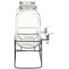 Gėrimų dozatoriai su stovais, 2 vnt., 2 x 4 l, stiklas