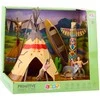 Lean Toys Indėnų žaidimų rinkinys su tipiu ir figūrėlėmis