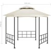 Išskleidžiama pavėsinė su šoninėmis sienomis, kreminė spalva, 3,1x2,7m