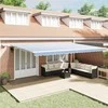 Ištraukiama markizė Mėlyna ir balta 600 × 300 cm