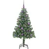 Kalėdų eglutė su 150 LED s stovu Žalia 150 cm PVC