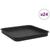 Kvadratinis gėlių padėklas 24 pcs Juoda 25,5 x 25,5 x 2,5 cm