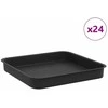 Kvadratinis gėlių padėklas 24 pcs Juoda 15 x 15 x 2 cm