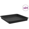 Kvadratinis gėlių padėklas 24 pcs Juoda 18 x 18 x 2 cm