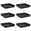 Kvadratinis gėlių padėklas 6 pcs Juoda 15 x 15 x 2 cm Plastmasė