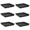 Kvadratinis gėlių padėklas 6 pcs Juoda 18 x 18 x 2 cm Plastmasė