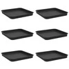 Kvadratinis gėlių padėklas 6 pcs Juoda 21 x 21 x 2 cm Plastmasė