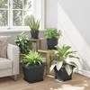 Kvadratinis gėlių padėklas 6 vnt. Juoda 25,5 x 25,5 x 2,5 cm