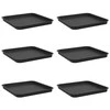 Kvadratinis gėlių padėklas 6 pcs Juoda 32 x 32 x 2,5 cm