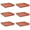 Kvadratinis gėlių padėklas 6 pcs Raudona plyta 18 x 18 x 2 cm