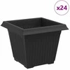Kvadratinis gėlių vazonas 24 pcs Juoda 20 x 20 x 16 cm