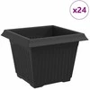 Kvadratinis gėlių vazonas 24 pcs Juoda 23 x 23 x 17,5 cm