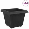 Kvadratinis gėlių vazonas 24 pcs Juoda 28,5 x 28,5 x 22 cm