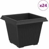 Kvadratinis gėlių vazonas 24 pcs Juoda 33 x 33 x 26 cm