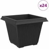 Kvadratinis gėlių vazonas 24 pcs Juoda 43 x 43 x 33,5 cm