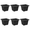Kvadratinis gėlių vazonas 6 pcs Juoda 20 x 20 x 16 cm Plastmasė