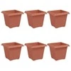 Kvadratinis gėlių vazonas 6 pcs Raudona plyta 16 x 16 x 14 cm