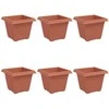 Kvadratinis gėlių vazonas 6 pcs Raudona plyta 20 x 20 x 16 cm