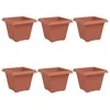 Kvadratinis gėlių vazonas 6 pcs Raudona plyta 38 x 38 x 30 cm