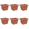 Kvadratinis gėlių vazonas 6 pcs Raudona plyta 23 x 23 x 17,5 cm