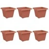 Kvadratinis gėlių vazonas 6 pcs Raudona plyta Plastmasė