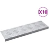 Laiptų danga 10 pcs Sidabro 60 x 18 x 2,5 cm Aliuminis