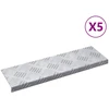 Laiptų danga 5 pcs Sidabro 60 x 18 x 2,5 cm Aliuminis